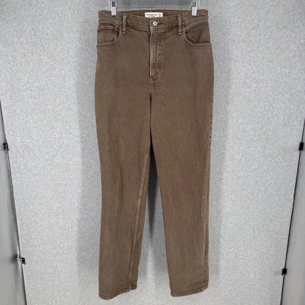 Abercrombie & Fitch Straight Leg Jeans In Brown
